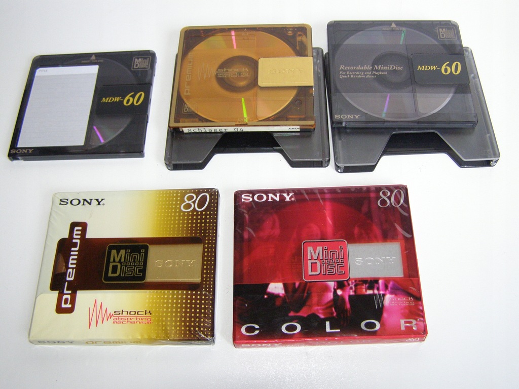 Płyty Mini Disc MD SONY PREMIUM 80, MDW 60 5 szt.