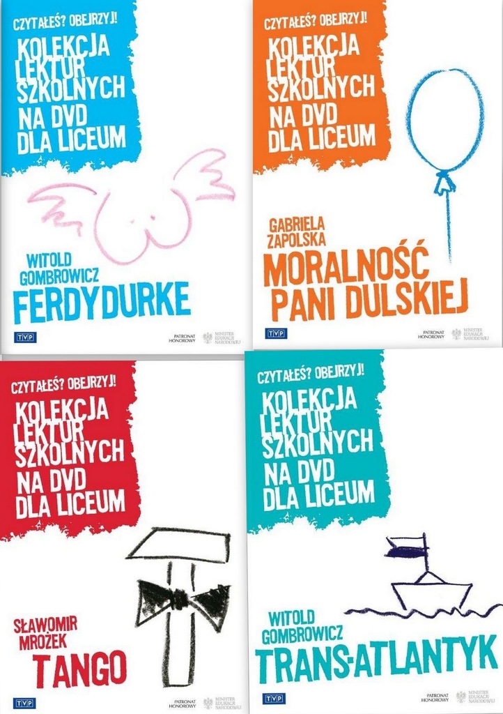 Lektury szkolne LICEUM ekranizacje DVD pakiet 4