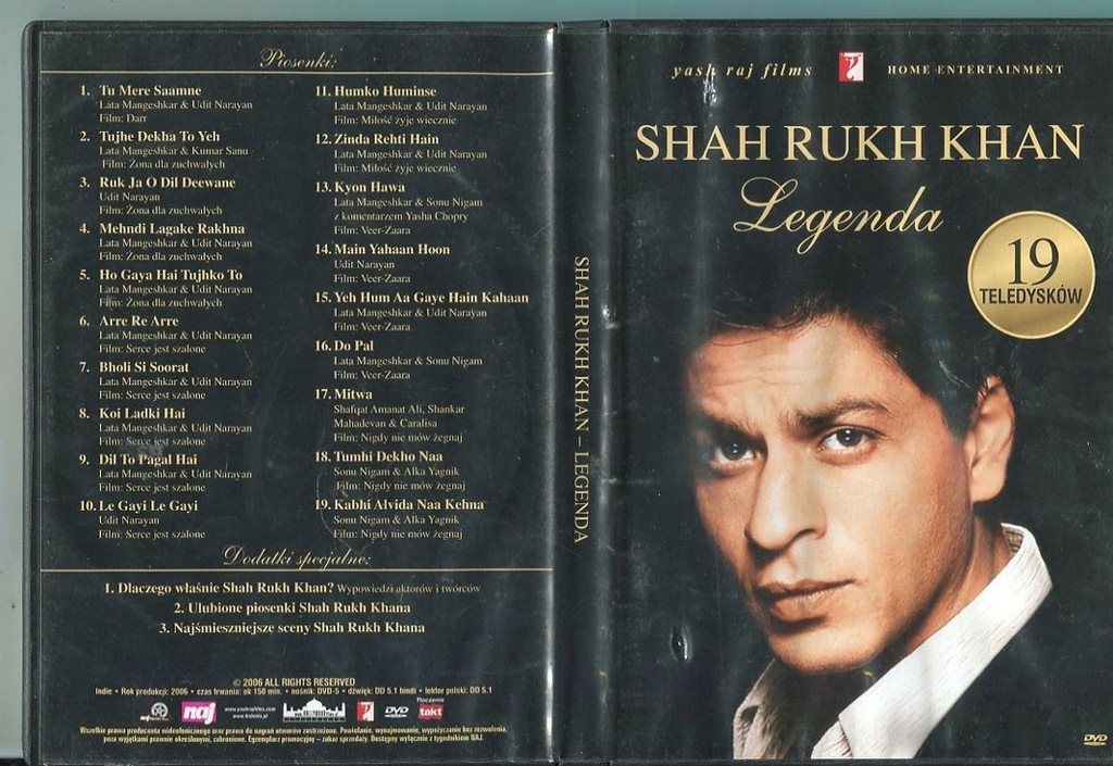 SHAH RUKH KHAN - LEGENDA DVD / F1215