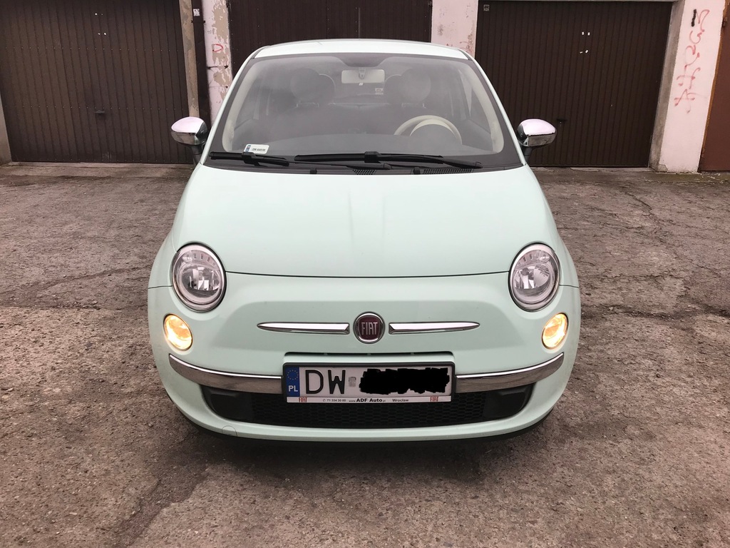 PIĘKNY MIĘTOWY FIAT 500 CHROMY 13 TYS JAK NOWY