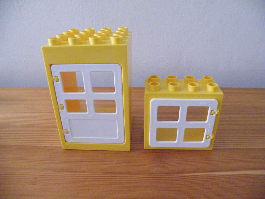 LEGO DUPLO OKNO OKIENKO + DRZWI ŻÓŁTE / BIAŁE
