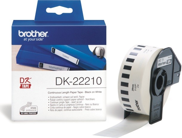 BROTHER Taśma papierowa biała DK22210 30,48x29mm