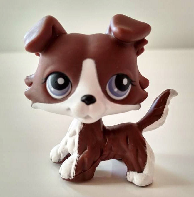 Littlest Pet Shop brązowy collie LPS magnes