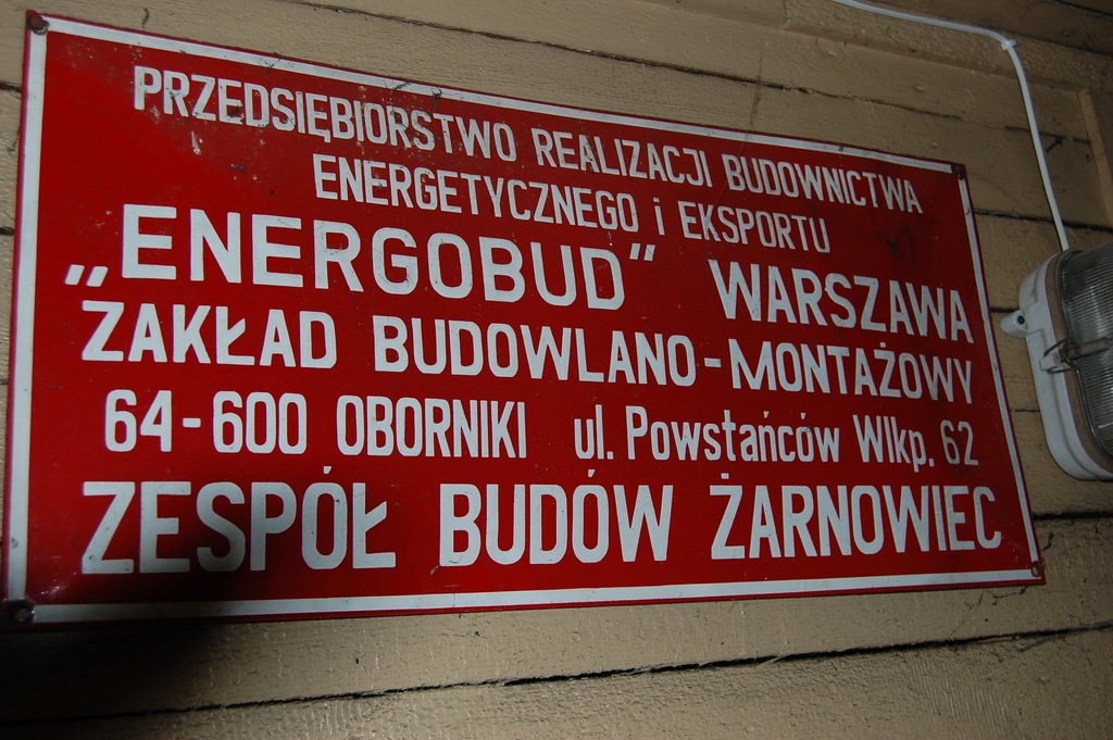Tablica Informacyjna z Budowy Elektrowni Żarnowiec