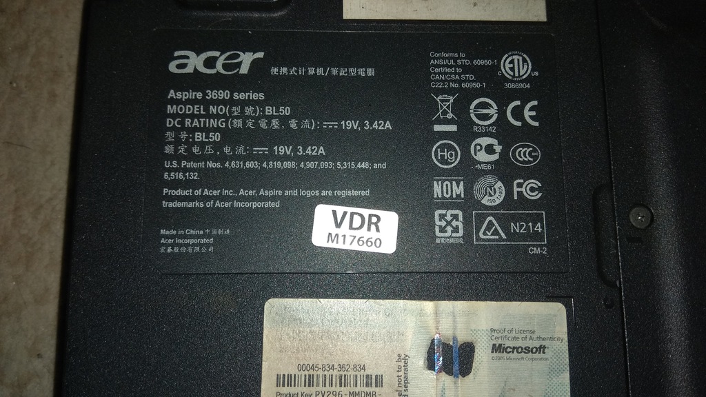 Acer aspire 3690 разбор