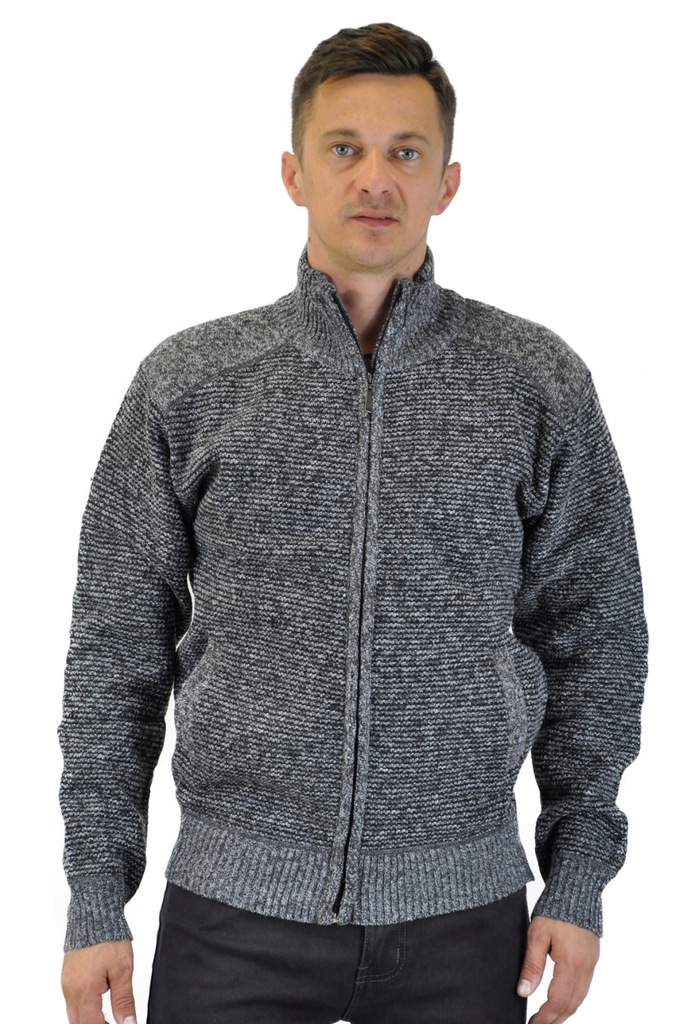 Ciemnoszary zapinany męski sweter San Luova XL