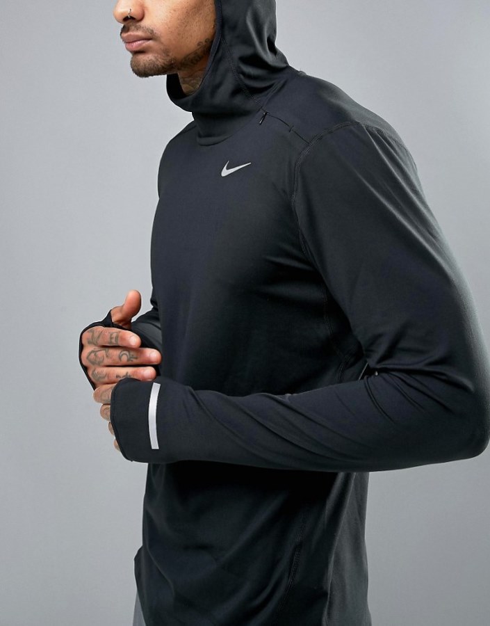 Bluza z Kapturem do Biegania NIKE Męska Odblaski S