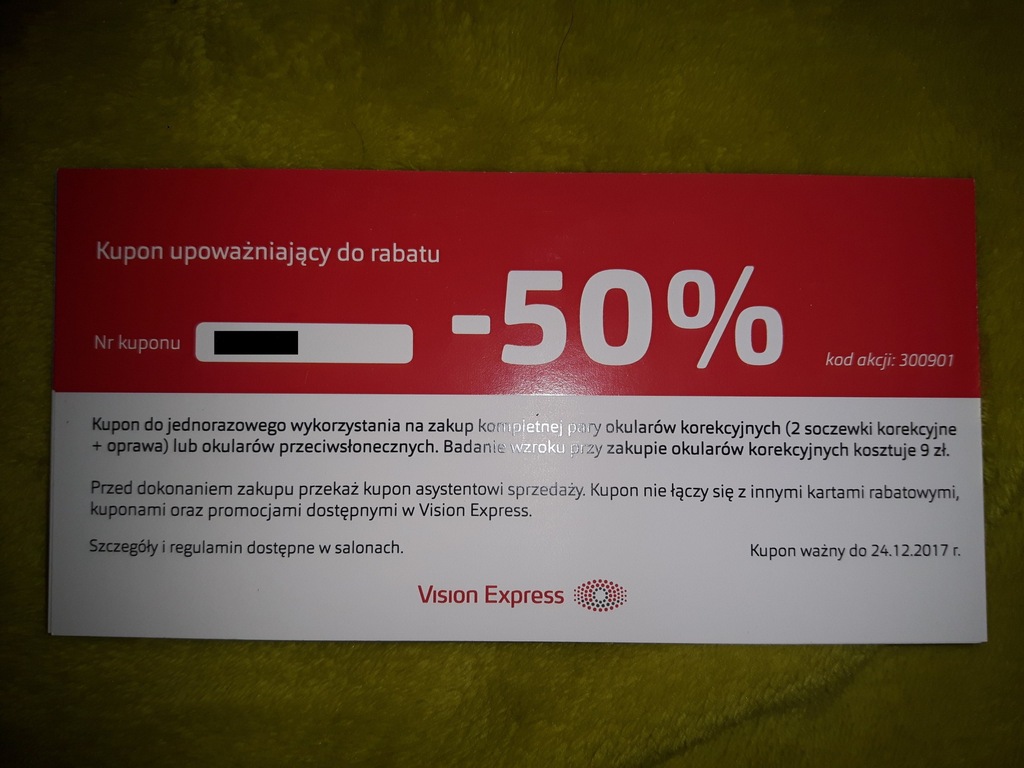 Kupon Rabatowy Vision Express 50%