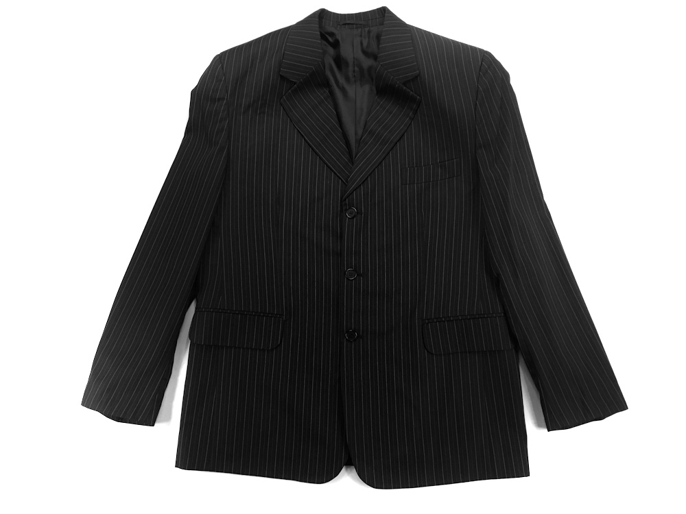 7582 black suit jacket  MARYNARKA prążki 56