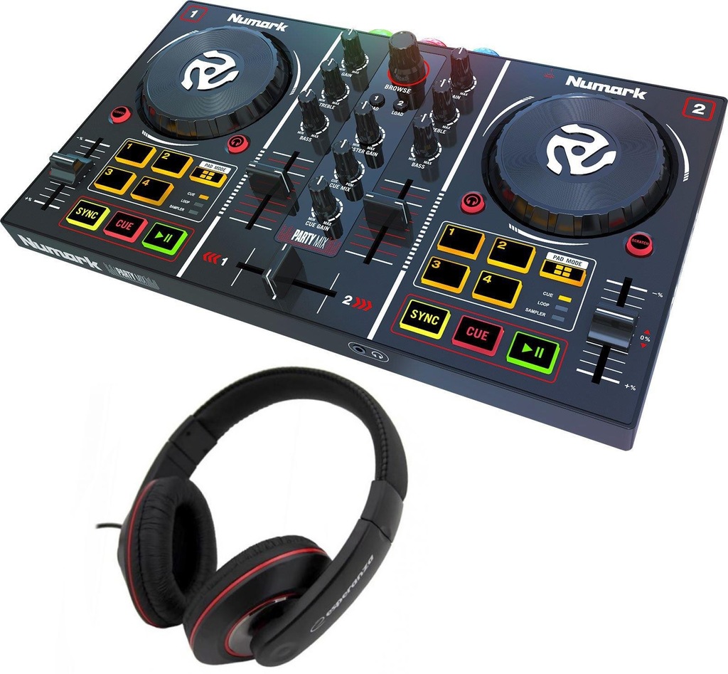 NUMARK PARTYMIX KONTROLER DJ USB OŚWIETLENIE LED