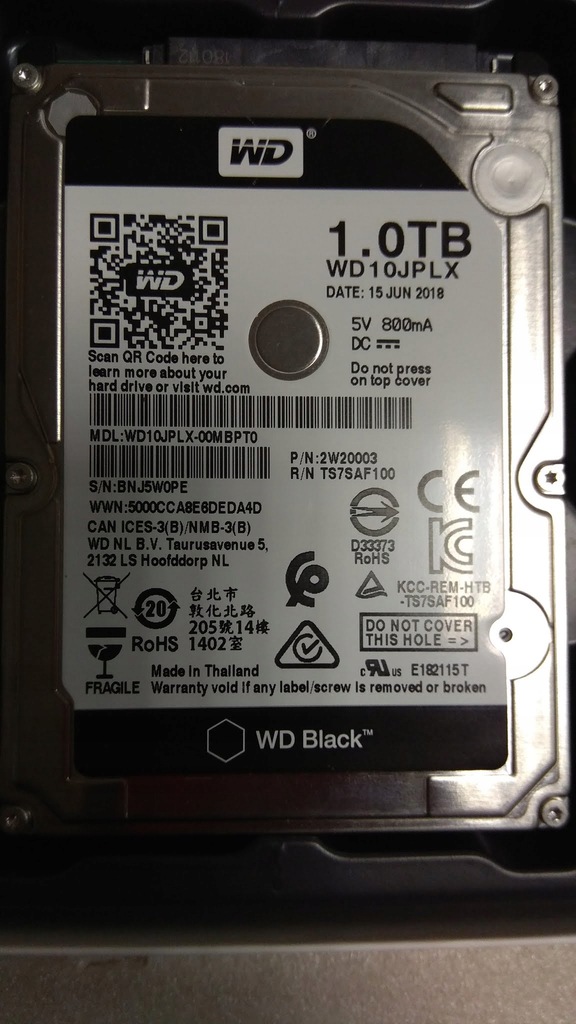 Dysk Western Digital Black 2.5" 1TB WD10JPLX