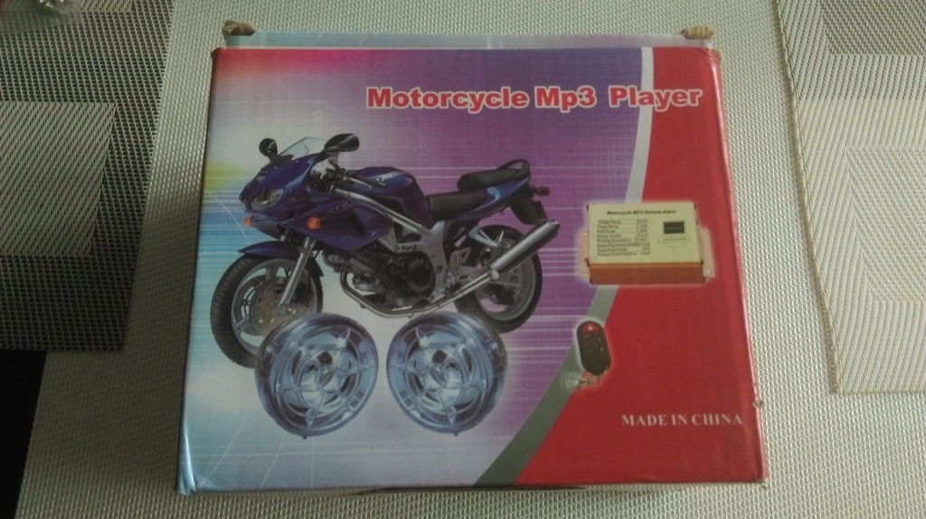 ALARM MOTOCYKLOWY SKUTER MP3 USB SD PILOT AUDIO