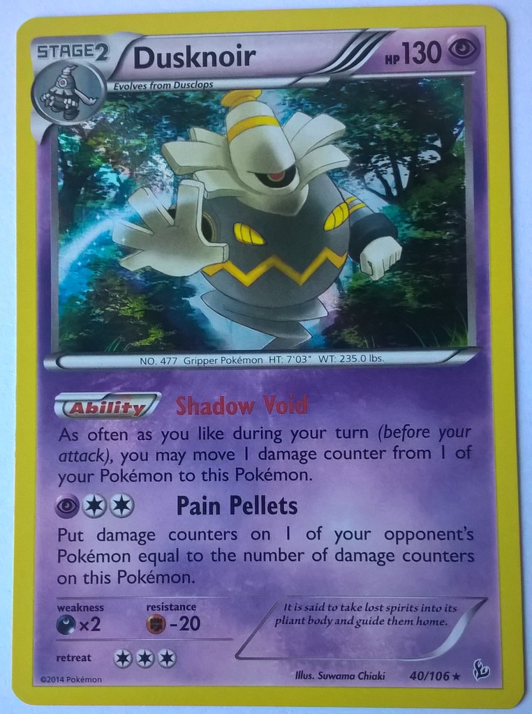 Pokemon Dusknoir XY Flashfire HOLO RARE 40/106
