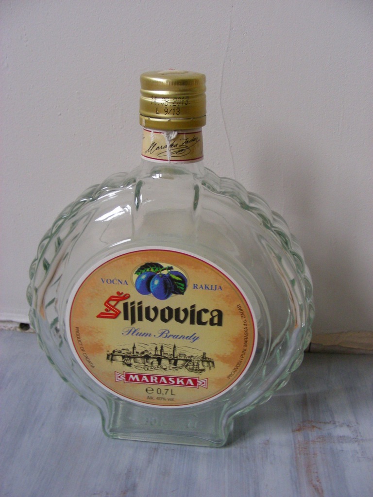 Śliwowica Slivovica okrągła butelka 0,7 l