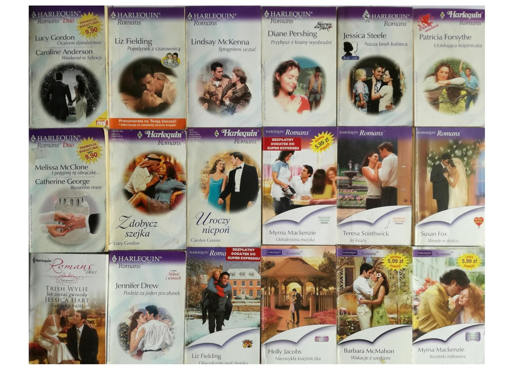 Harlequin Romans - 18 sztuk, zestaw, seria