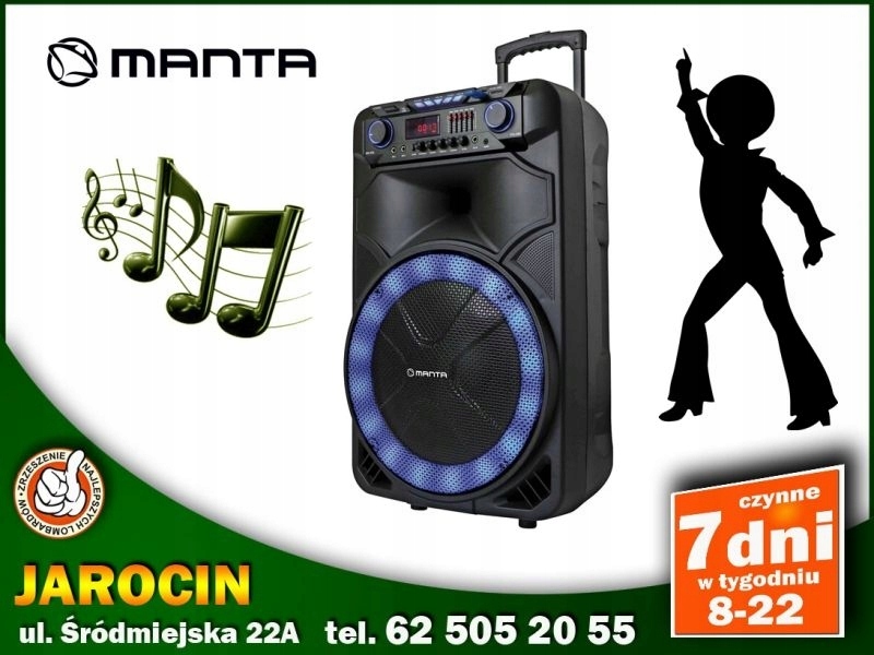 GŁOŚNIK MANTA SPK5023 ORION MIKROFON SD FM LED RG