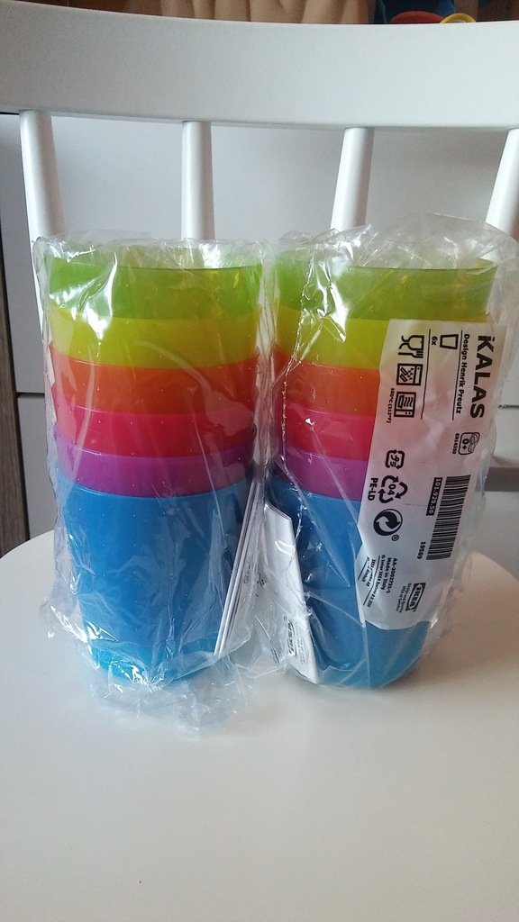 IKEA Kalas kubki plastikowe 6szt komplet 0+