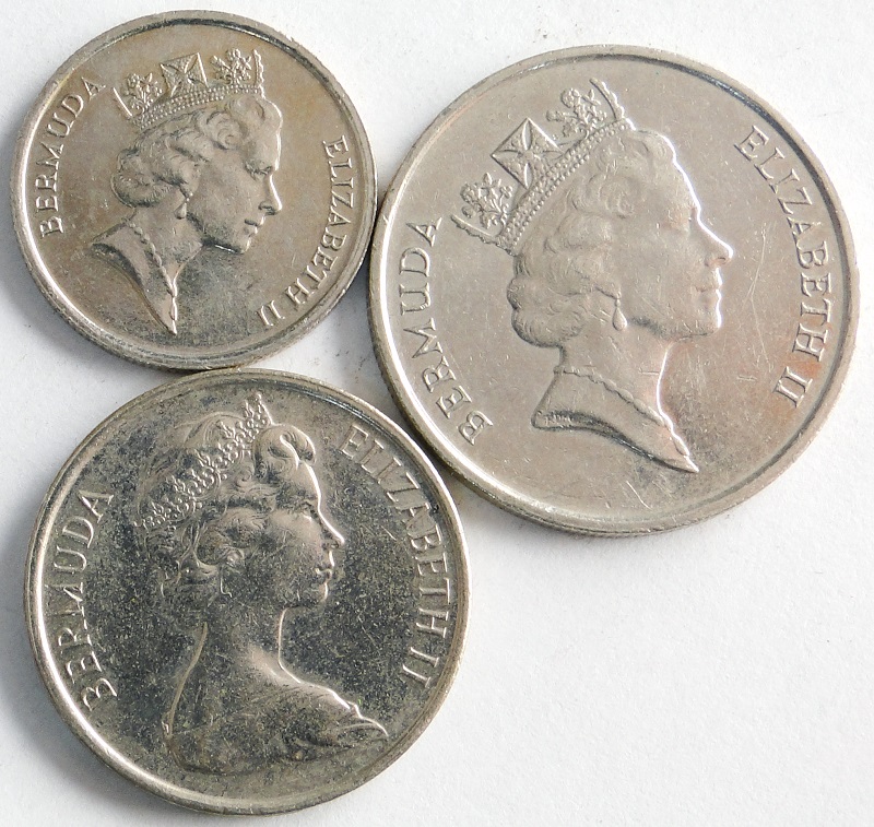 1985-1988 Bermudy Elżbieta II 5 10 25 centów