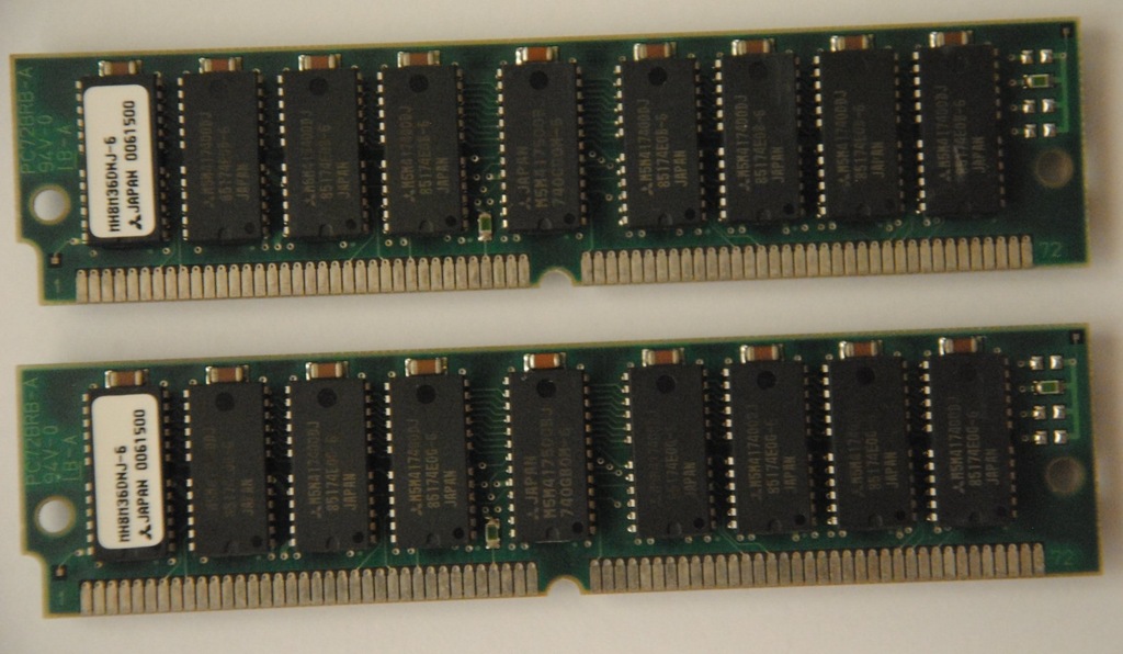 64MB 2x32mb SIMM 36-bit 72-pin Mitsubishi