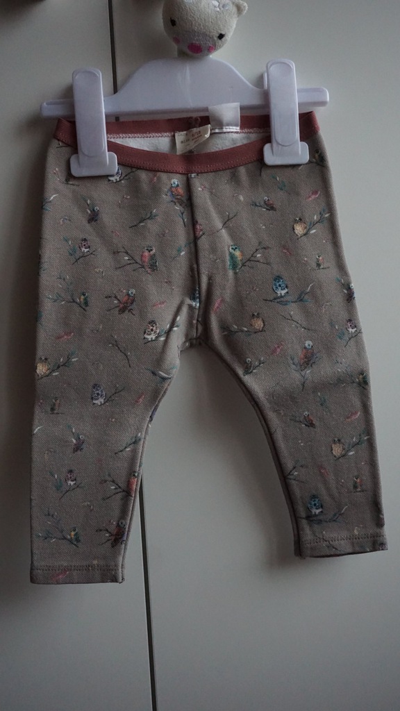 Spodnie Zara, 80 legginsy, ptaszki, j.nowe