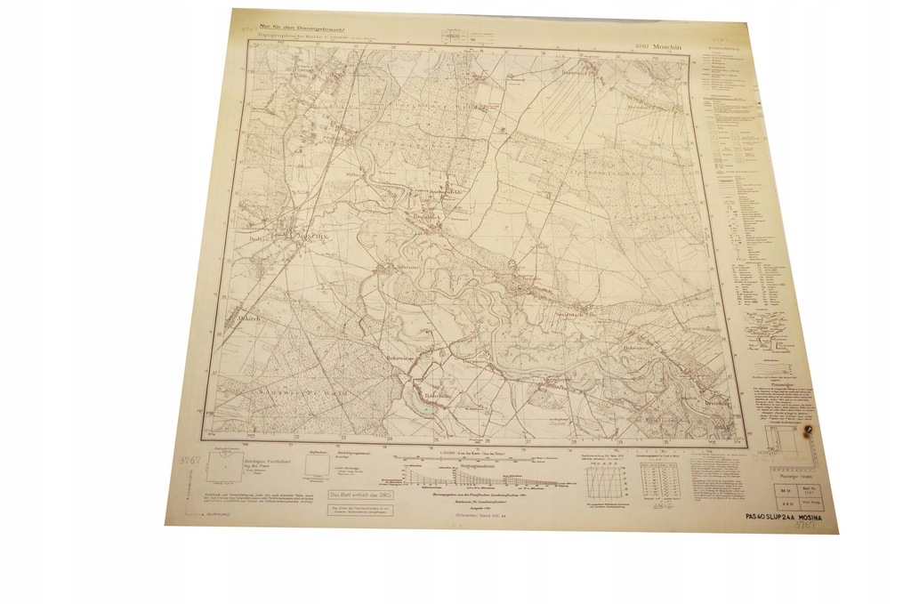 195. Mapa MOSINA Moschin 1:25.000 57x60 1940r.
