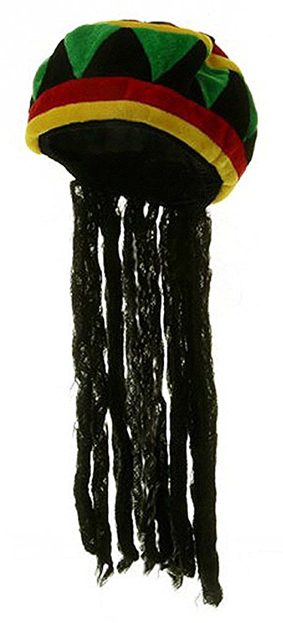 CZAPKA Z DREDAMI I OKULARY RASTA HIPIS DREDY LENON
