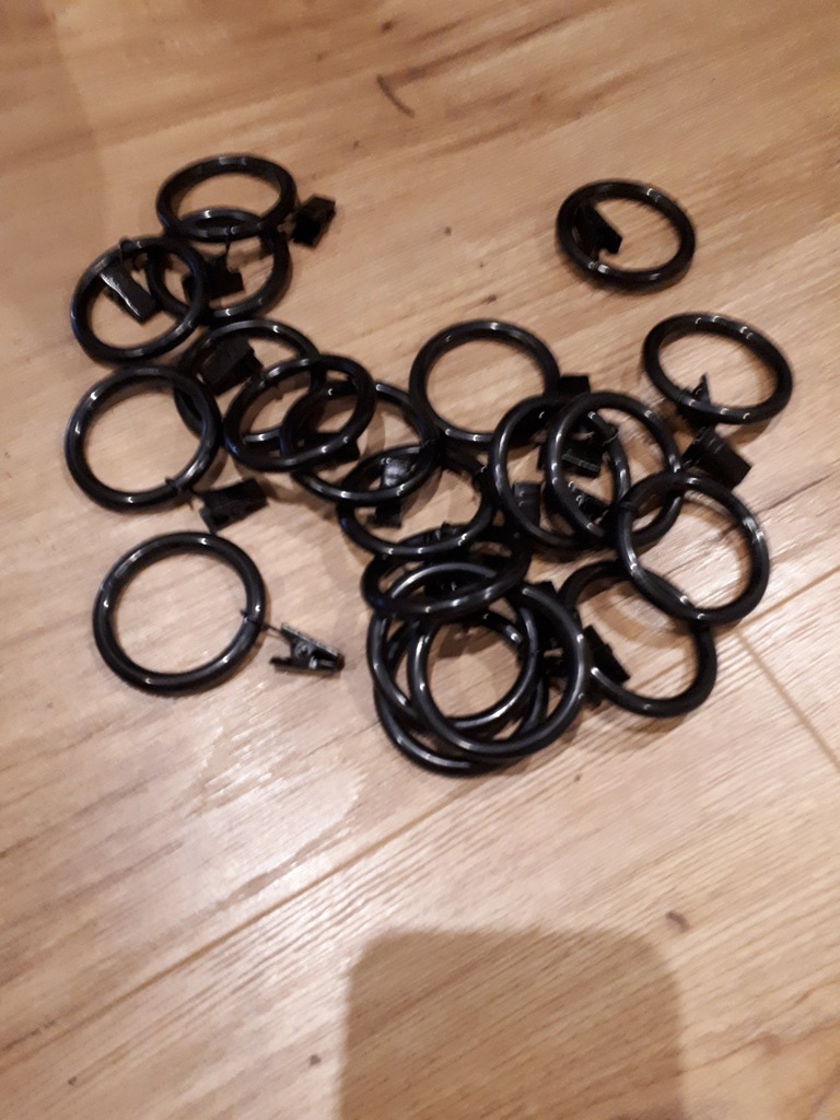 IKEA ŻABKI DO KARNISZA CZARNE 20 SZTUK
