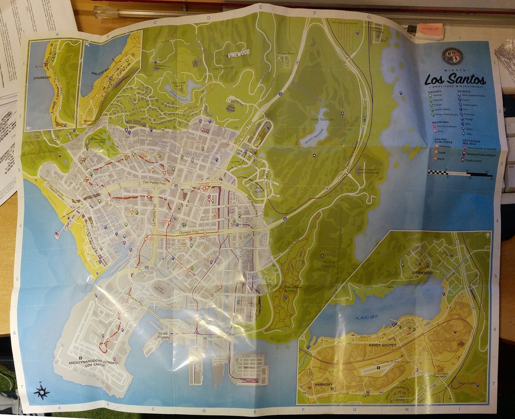 MAPA MĚSTA LOS SANTOS HRABSTVÍ BLAINE GTA V PS3 za 57 Kč - Allegro