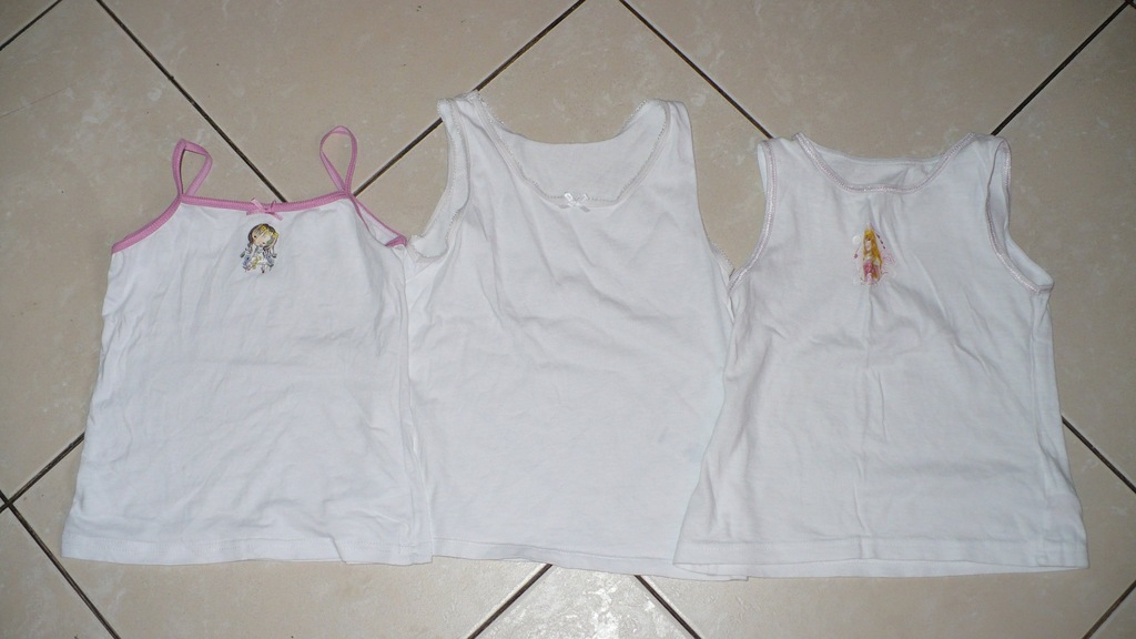 Koszulki bieliźniane 3 szt 5-6 lat 116 cm idealne