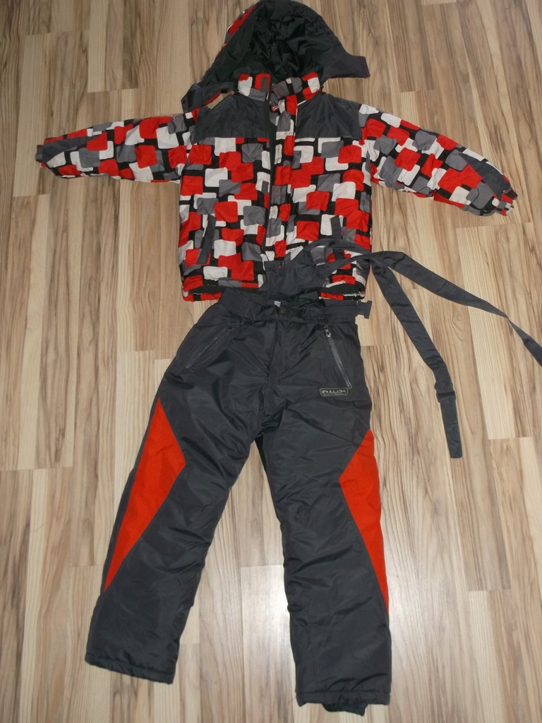 ocieplany komplet narciarski kurtka spodnie 152