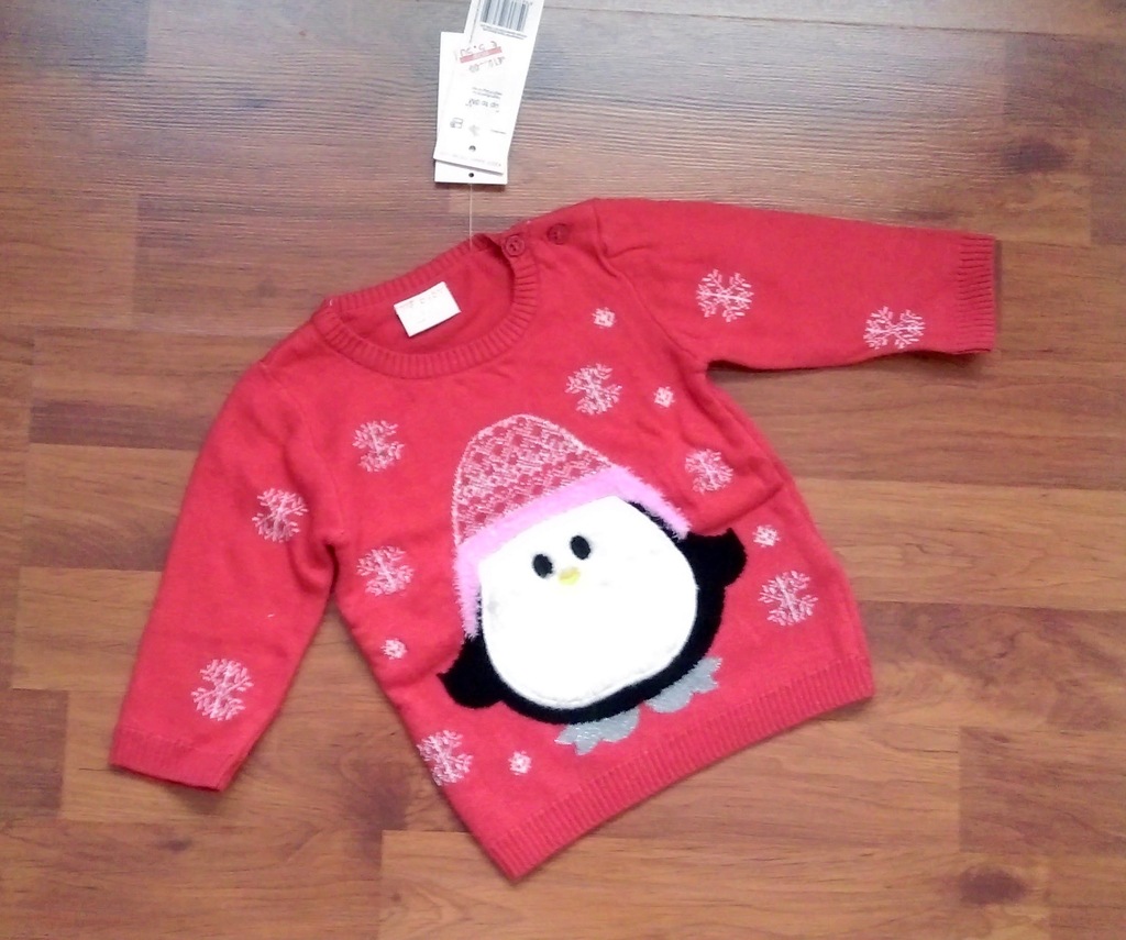 *F&F* sweterek  pingwinek  nowy ____ 62