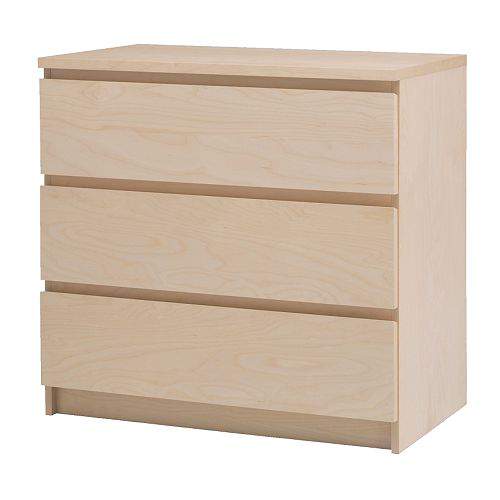Komoda Ikea MALM 3 szuflady okleina brzoza NOWA