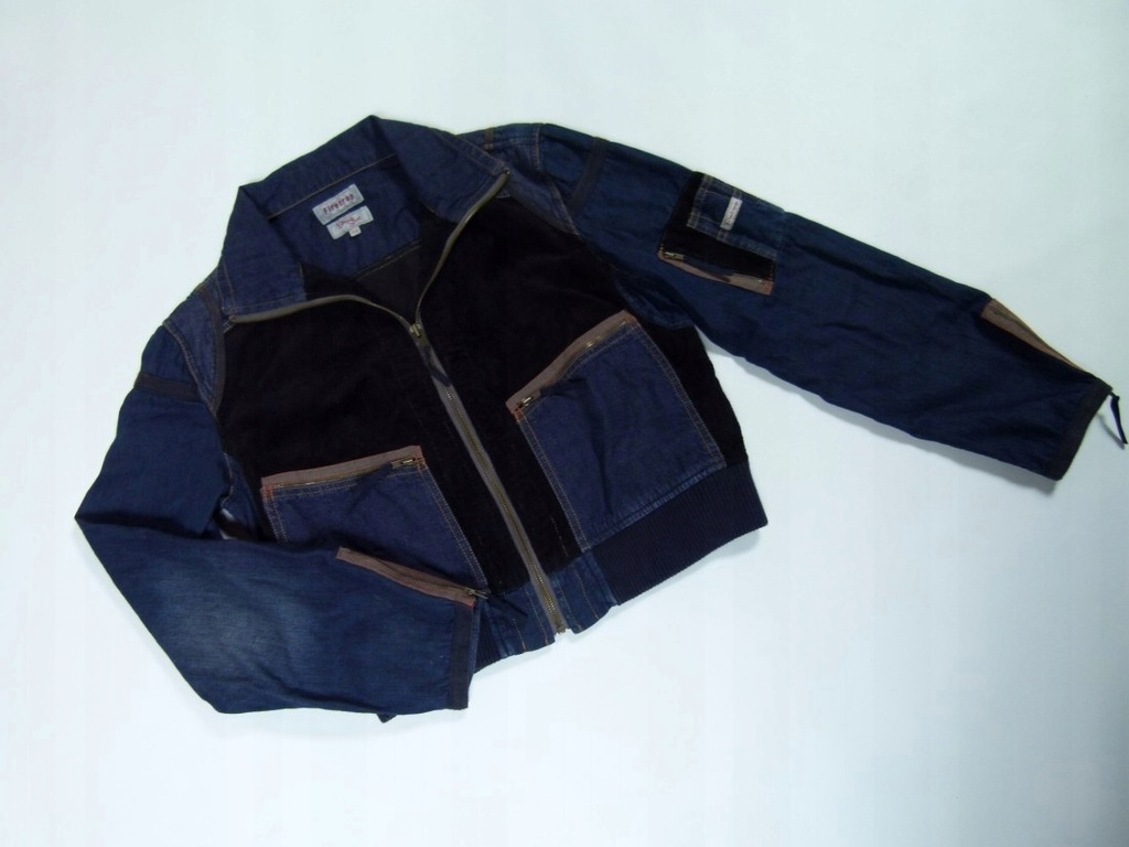 6L- FIRETRAP kurtka cienki jeans sztruks / L