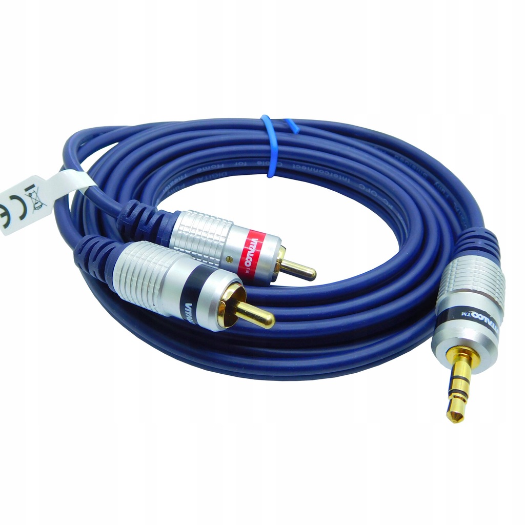 Kabel jack 3,5 stereo - 2x wtyk RCA 2,5m VITALCO