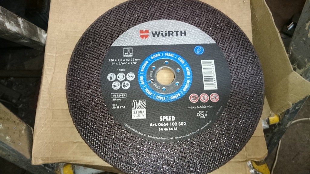 Tarcza do cięcia metalu WURTH 230 x 2 mm