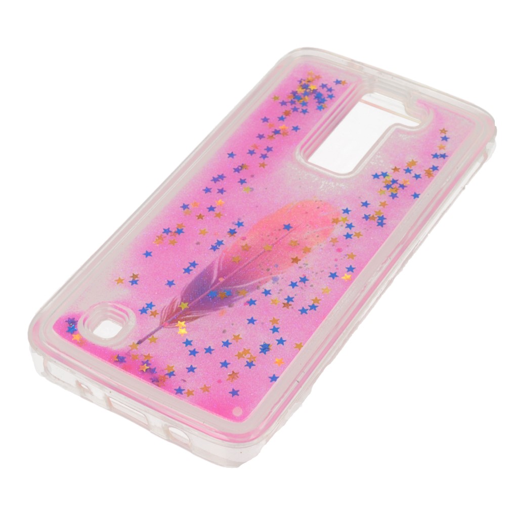 Etui Przesypywane Case Piórko do LG K8 LTE + SZKŁO