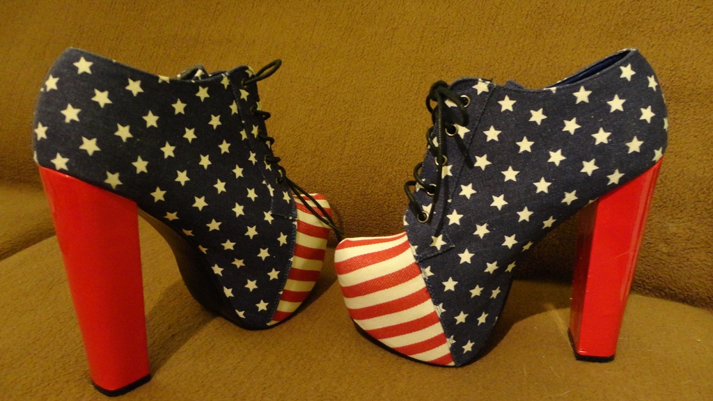 Buty lity flaga amerykańska USA koturny rozm. 40