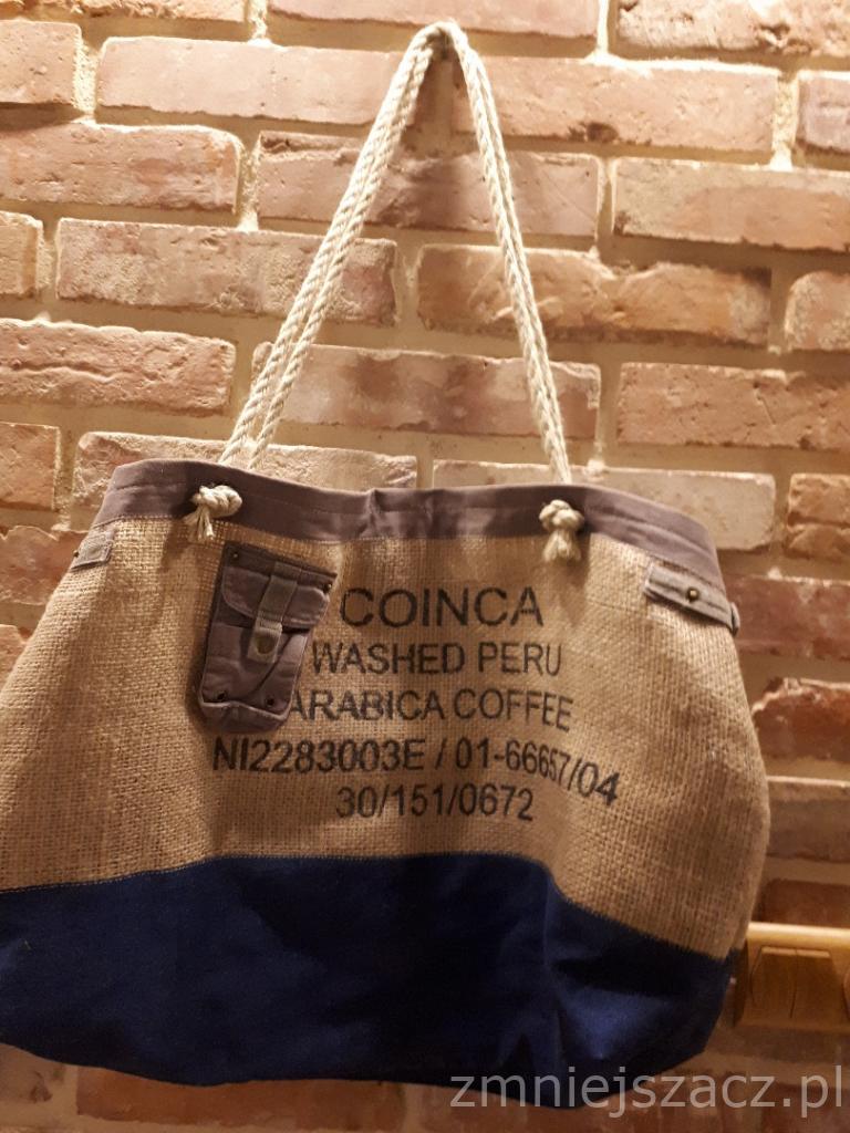 Torba torebka worek z worka jutowego na zakupy