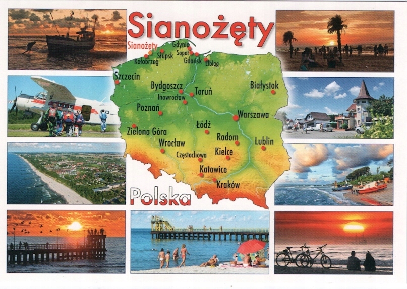 SIANOŻĘTY - SAMOLOT + MAPA POLSKI - 2016R
