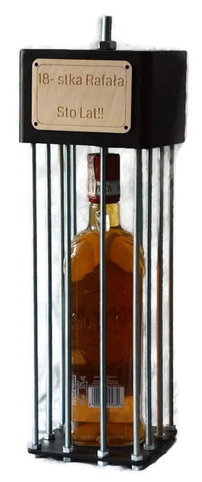 Klatka na alkohol + Grawer Fajny Prezent stal 3mm
