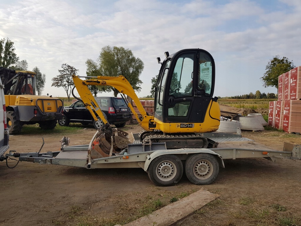 Mini koparka JCB 8014+laweta+komplet łyżek
