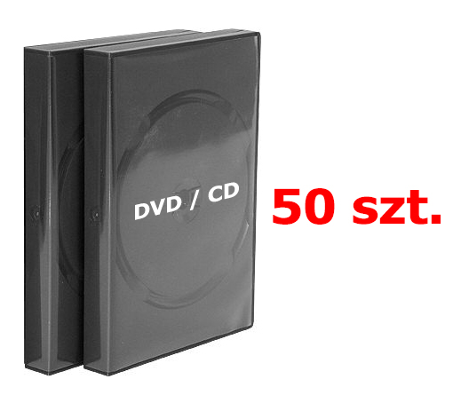 PUDEŁKA na CD / DVD - 1 płyta / CZARNE / 50 szt.
