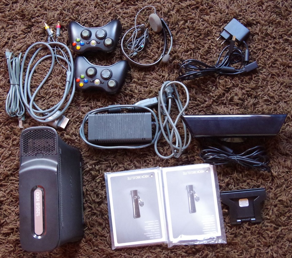 XBOX 360 ELITE KINECT 120GB 2xPADY 22xGRY WROCŁAW 7088918606 oficjalne archiwum Allegro