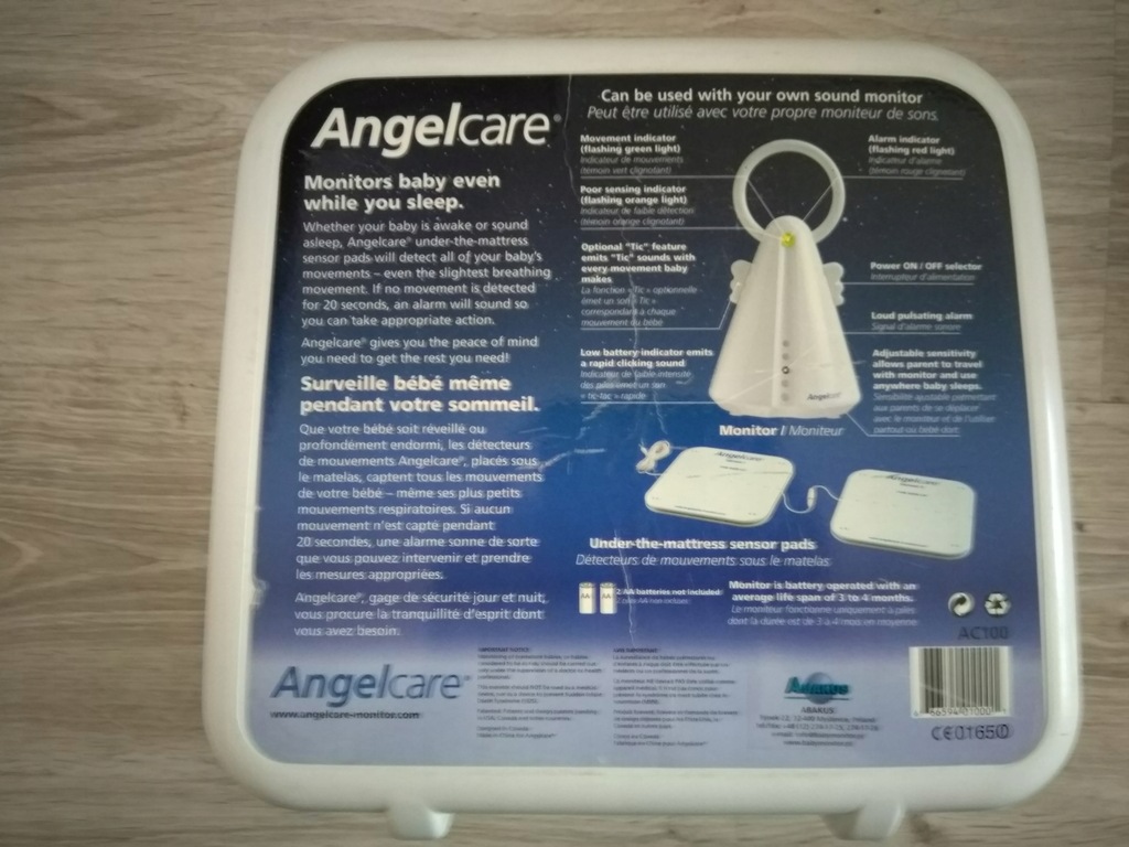 Monitor oddechu Angelcare AC100D, walizka, sprawny