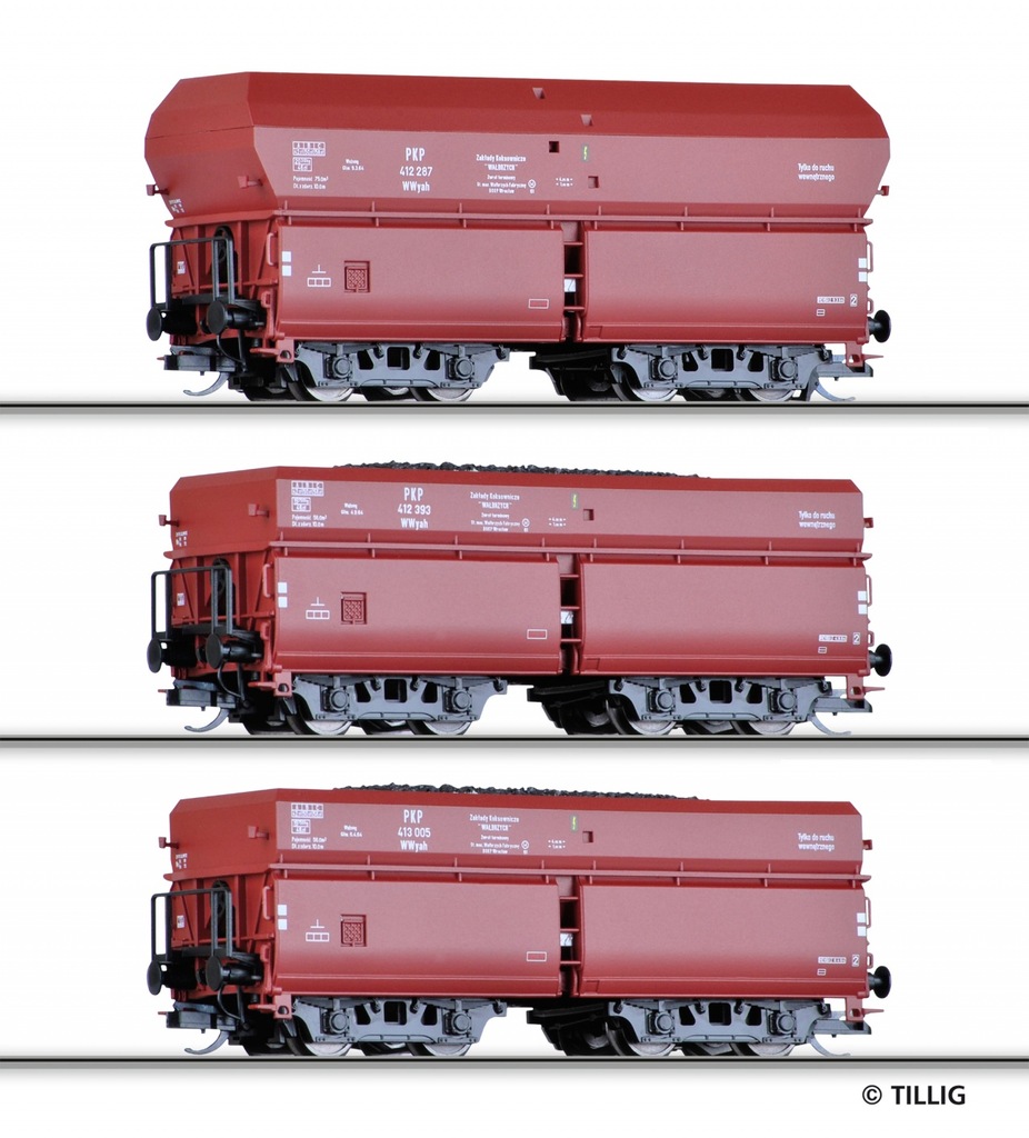 1:120 Zestaw 3 wagonów węglarek PKP Tillig 01736