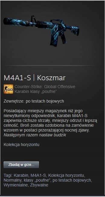 M4A1-S KOSZMAR NIGHTMARE Field Tested CS GO skin