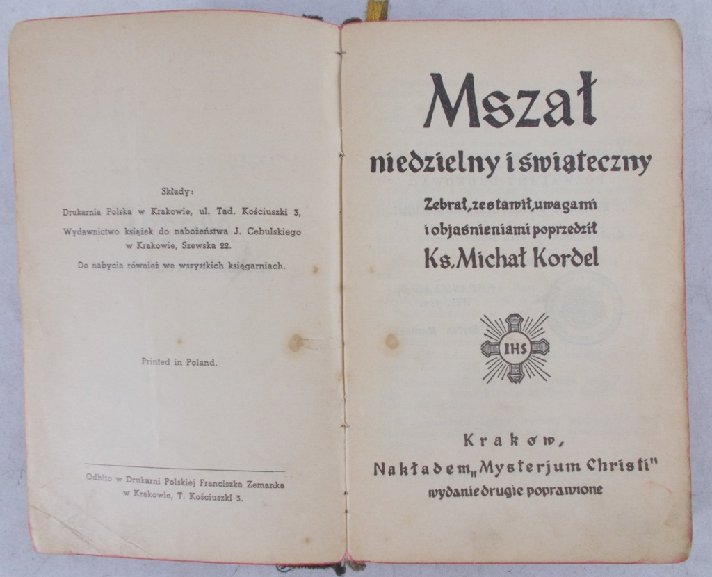 Michał Kordel  - Mszał niedzielny i świątecz