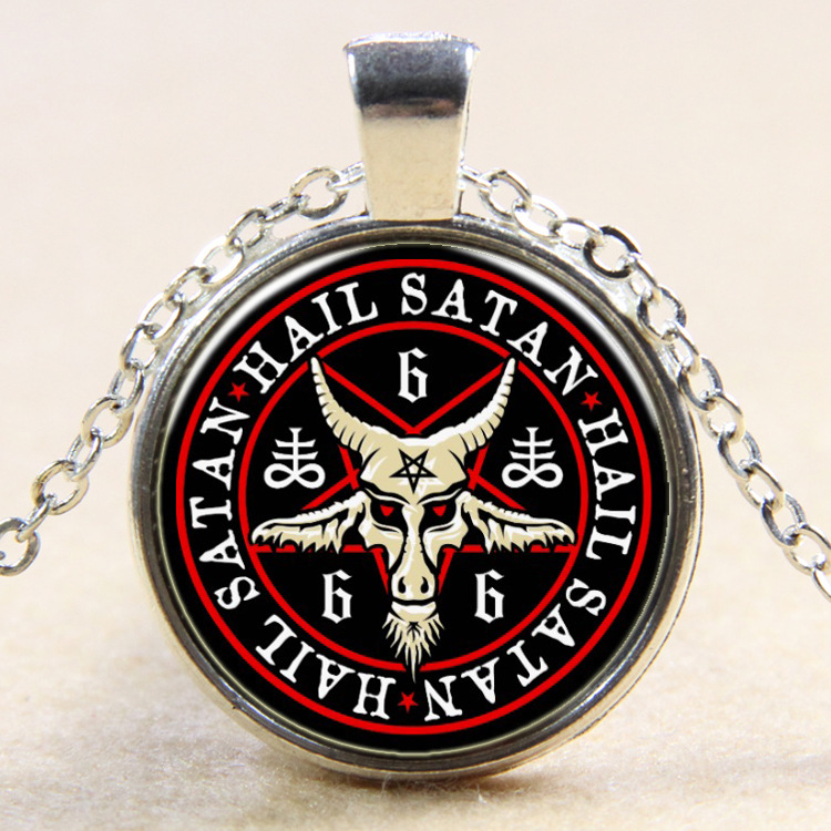 SATANISTYCZNY NASZYJNIK GOTYCKI PENTAGRAM 666 PL