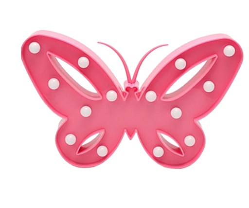 Lampa nocna LED różowy motyl na baterie Promocja