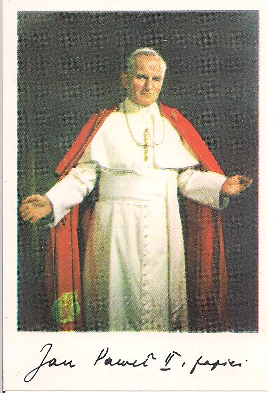 Jan Paweł II - obrazek z modlitwą Anioł Pański